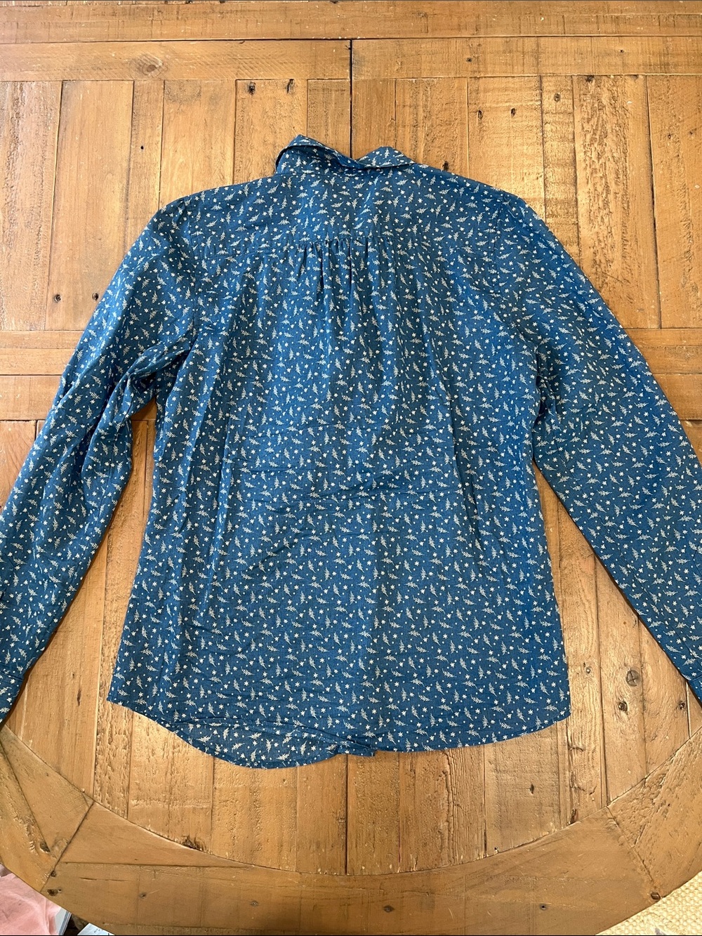 Lauren Ralph Lauren Women's Blue Floral Ruffle Blouse petite small Cottagecore - Picture 5 of 5
